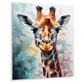 thumbnail image 2 of Designart "Abstracted Portrait of a Giraffe" Animals Giraffe Metal Wall Art Prints, 2 of 5