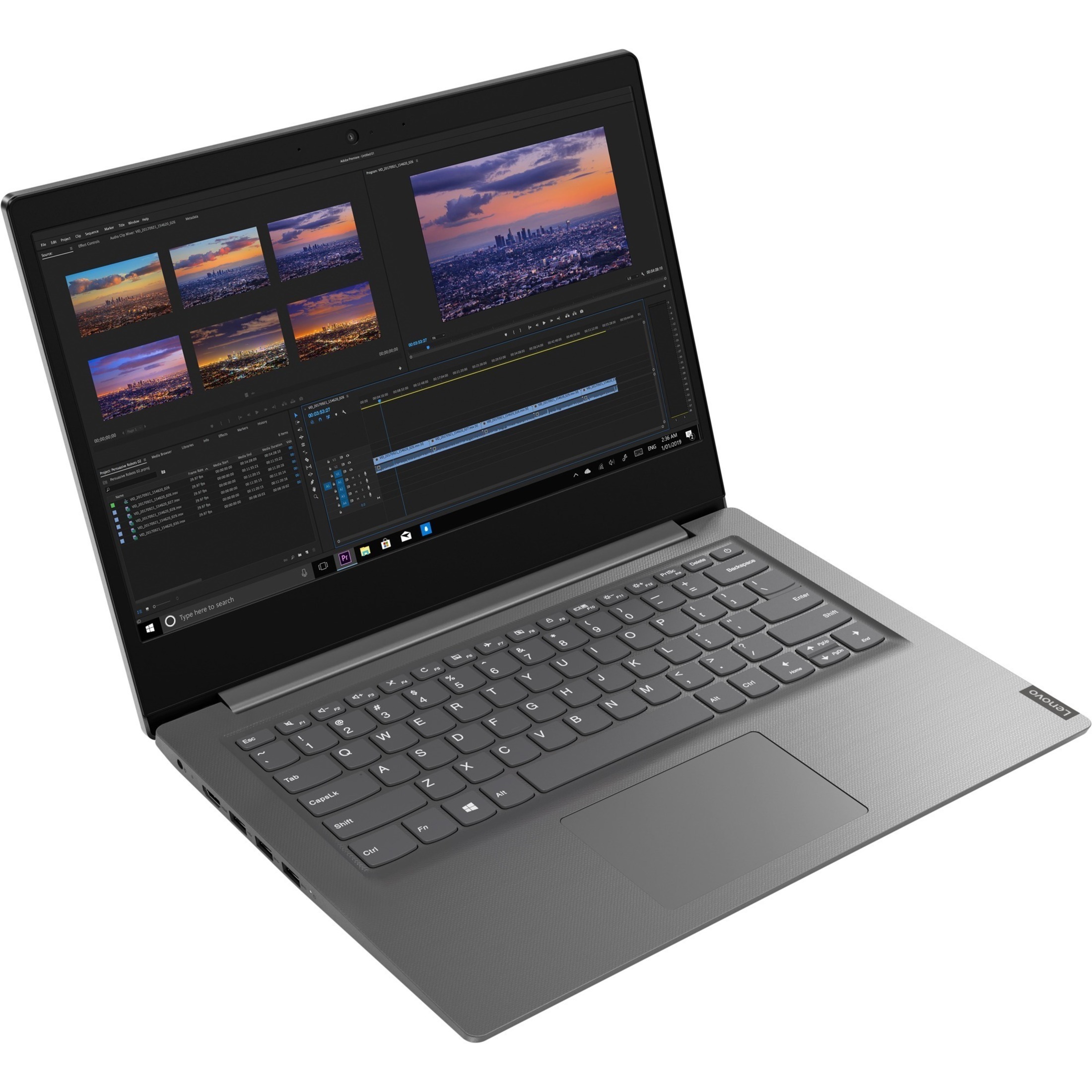 Lenovo 14" Full HD Laptop, Intel Core i3 i3-1005G1, 8GB RAM, 256GB SSD, Windows 10 Pro, Gray 
