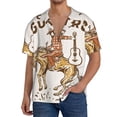 thumbnail image 1 of Fotbe Cowboy Rodeo Guitar Camisa Estampada de Manga Corta para Hombre, Casual de Verano, Estilo Playero, Sin Arrugas-Small, 1 of 5