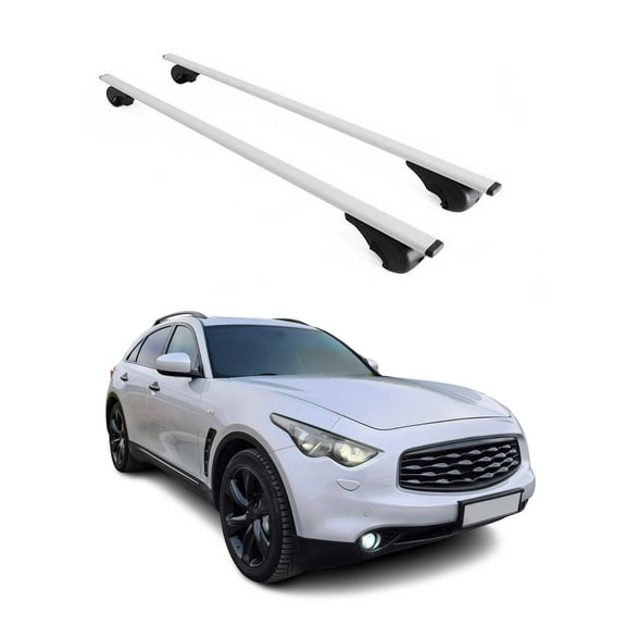 OMAC Roof Racks Cross Bars Carrier Durable for Infiniti FX50 2009-2013 Gray 2 Pcs Anti-Theft for Travel Kayak Canoe Surf Ski Snowboard Camping
