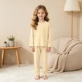 thumbnail image 2 of masbird Toddler Girls Boys Pajamas Cotton Kids 2 Piece Solid Color Pjs Sleepwear Clothes Sets Fall Winter 6-12 Months 12-24 Months 2t 3t 4t 5t 6t 7t 8t 9t Children(Yellow,7-8 Y), 2 of 7