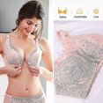 thumbnail image 4 of Wire-Free Front Closure Push Up Bra with Seamless Lift and Comfort Fit Rose Design, 4 of 5
