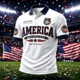 thumbnail image 6 of Zimjoy Men's USA Soccer Jersey Polo Shirts 2026 Country Team Short Sleeve Henley Fan International Football Polo Shirt Retro Streetwear Top Red L, 6 of 6