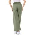 thumbnail image 3 of Jeans de pierna ancha para mujer INSPIRE CHIC con cintura elástica y cordón, pantalones de mezclilla casuales con bolsillos, verde militar L, 3 of 6