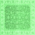 thumbnail image 1 of Ahgly Company Indoor Square Oriental Emerald Green Traditional Area Rugs, 4' Square, 1 of 4