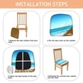 thumbnail image 4 of Beach with Seashells and Starfish Seat Covers for Dining Room Chairs Set Of 4,Stretch Printed Washable Chair Seat Cover with Elastic Ties and Button,Removable Waterproof Couch Cushion Covers, 4 of 6