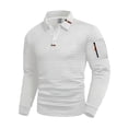 thumbnail image 2 of pstuiky camisas de manga larga para hombre, Camiseta de manga larga con solapa y botones para hombre, color liso, con cuello cuadrado pequeño Tops de hombre xxxl, 2 of 6