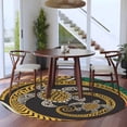 thumbnail image 3 of Round Rugs 5 Ft, Polynesia Texture Non Slip Area Rugs for Kitchen Bedroom Entryway, Traditional Tribe Sea Turtle Abstract Art Washable Carpet Runner Rug Floor Mats for Bedroom Home Decor, 3 of 8