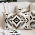 thumbnail image 2 of Black Brown Pillow Covers 16"x24", Boho Vintage Southwestern Ethnic Geometric Soft Brushed Microfiber Breathable Throw Pillow Covers, Pillowcase with Zipper for Couch Sofa Bedroom Living Room, 2 of 9