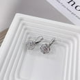 thumbnail image 4 of Filigree 3D Rose Flower Crystal Leverback Dangle Drop Earrings for Women Sensitive Ear Sweet Dangling for Lovers Wedding Elegant Diamond Jewelry Gifts Hypoallergenic Her Girlfriend Valentines Day, 4 of 5
