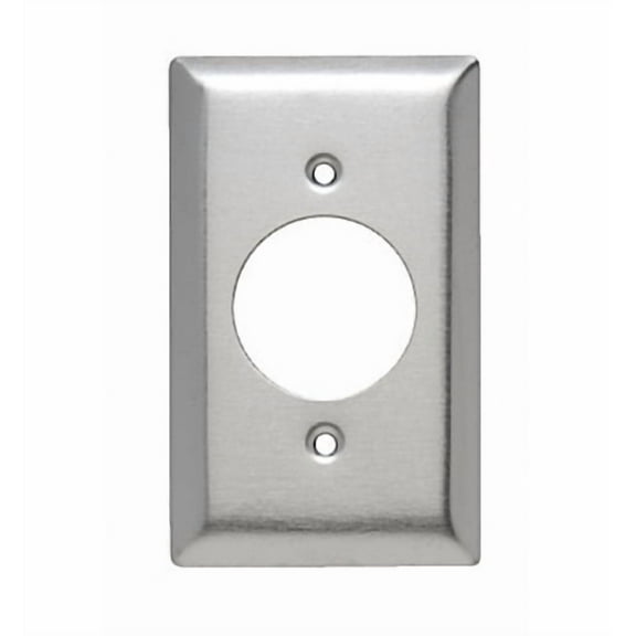 Pass and Seymour SS720 Non-Magnetic Stainless Steel Single Gang Single 1.5625" Power Receptacle Wall Plate