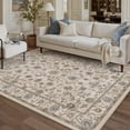 thumbnail image 3 of BERTHMEER 6'x9' Vintage Area Rugs for Living Room Brown Rugs for Bedroom Kitchen Non Slip Washable Carpets Office Farmhouse Cirrus Floral Dorm Dining Room Oriental Traditional Distressed Rugs, 3 of 8