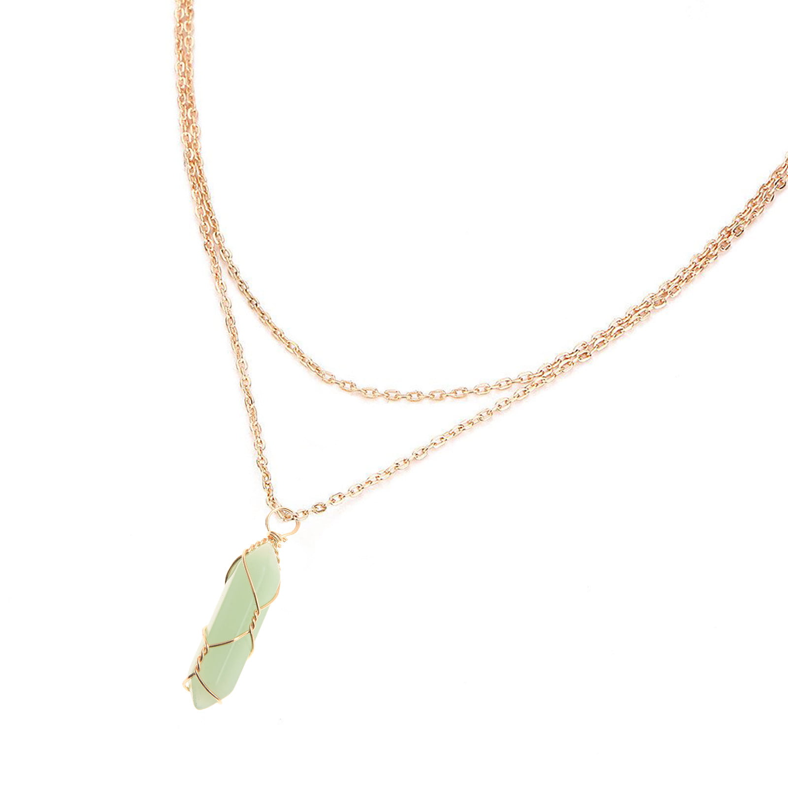 Details about   Natural green aventurine Quartz Crystal Necklace Pendant healing 3pc 