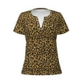 thumbnail image 3 of Naloa Gold Glitter Leopard Print T-Shirts Short Sleeve V Neck Tees for Women Fashion Tops Trendy Lightweight Soft Casual Summer Outfits Clothes, 3 of 5