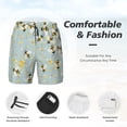 thumbnail image 3 of Yiaed Bees Print Mens Swim Trunks Bathing Suit Compression Liner Beach Swim Shorts Swimwear Quick Dry Zipper Pocket No-Chafing Board Short-XX-Large, 3 of 6