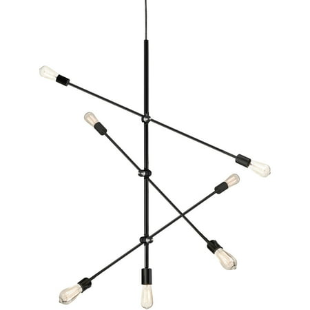 

Pendants 7 Light Bulb Fixture With Black Finish Aluminum Material 28.75 420 Watts