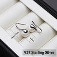 thumbnail image 2 of Grey Black Quality Freshwater Dangling Pearl Earrings ideal for Women,Real 925 Silver Drop Pearl Earrings Mother's Gift[m961], 2 of 2