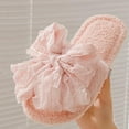 thumbnail image 6 of CHUMUD Bow Slippers for Women Soft Open Toe Ladies Slippers Indoor Outdoor Memory Foam House Shoes Slip on Fluffy Slippers, 6 of 8