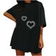 thumbnail image 1 of Moda mujer damas hombros caídos mangas sueltas manga corta Top pulóver Tops Pompotops  hfajkhk125979, 1 of 9