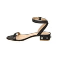 thumbnail image 2 of Stuart Weitzman Dancer Allshine 25 Suede Block Sandal, 10, Black, 2 of 5