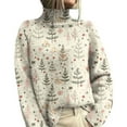 thumbnail image 2 of Qulqfy Womens Long Sleeve Tops Turtleneck Christmas Multicolor Sweater Fall Casual Cozy Plus Size Shirts for Women, 2 of 3
