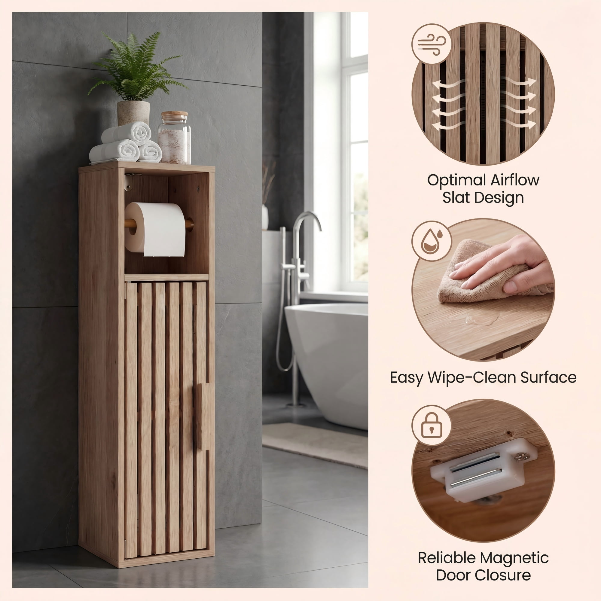 Giantex Slim Bathroom Cabinets, pace-Saving Narrow Storage Organizer