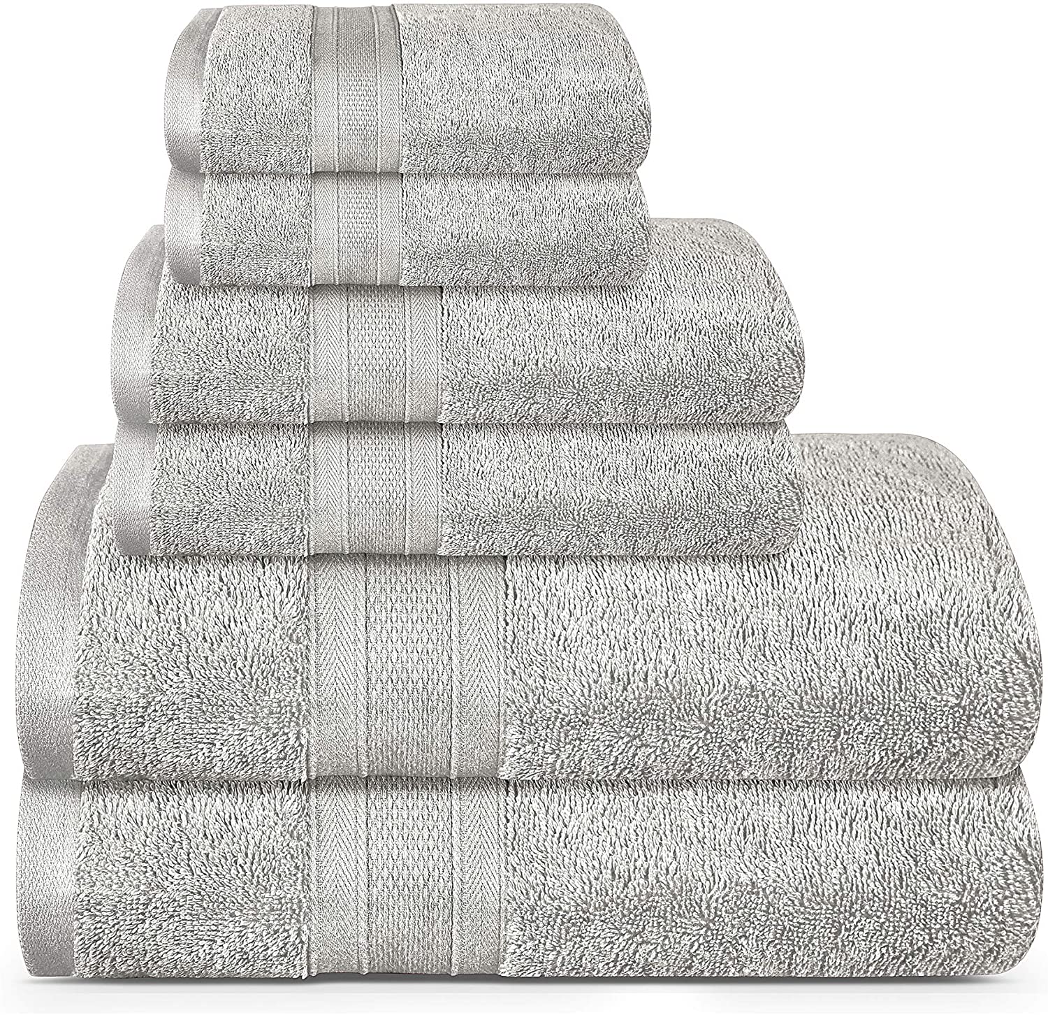 TRIDENT Soft and Plush, 100 Cotton, Highly Absorbent, Bathroom Towels, Super Soft, 6 Piece