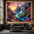 thumbnail image 6 of Turquoise River and Rainbow Waterfall in Enchanted Valley, Serene Digital Art for Nature Lovers, Landscape Wall Art, Housewarming Gift, Tapestry Wall Hanging for Bedroom and Living Room, 6 of 7