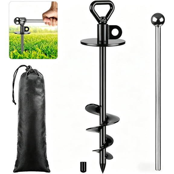 Runstore Dog Tie Out Stake Outdoor, 220 lbs Anti-Rust Ground Anchor with Swivel, Heavy Duty Dog Stake for Yard and Camping