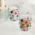 thumbnail image 2 of Yayeee 2 Pack Qtip Holder Bathroom Cotton Swab Canister with Lid Clear Dispenser Set, Green Retro Triangles, 2 of 6