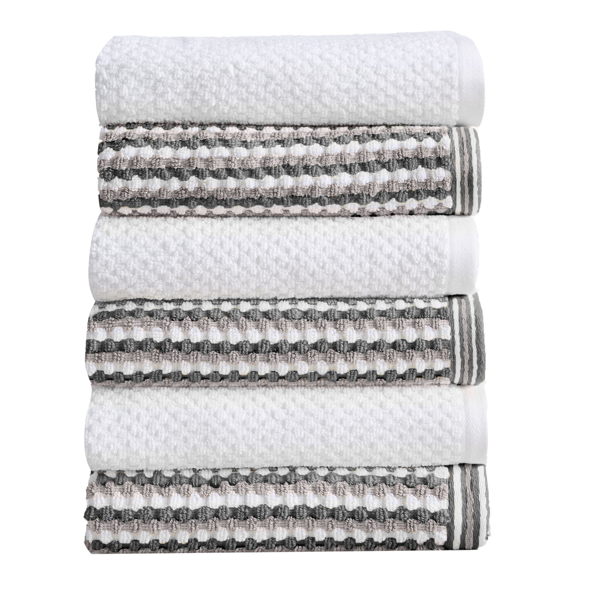 Great Bay Home 100% Cotton Multi-Striped Bath Towel Sets ...