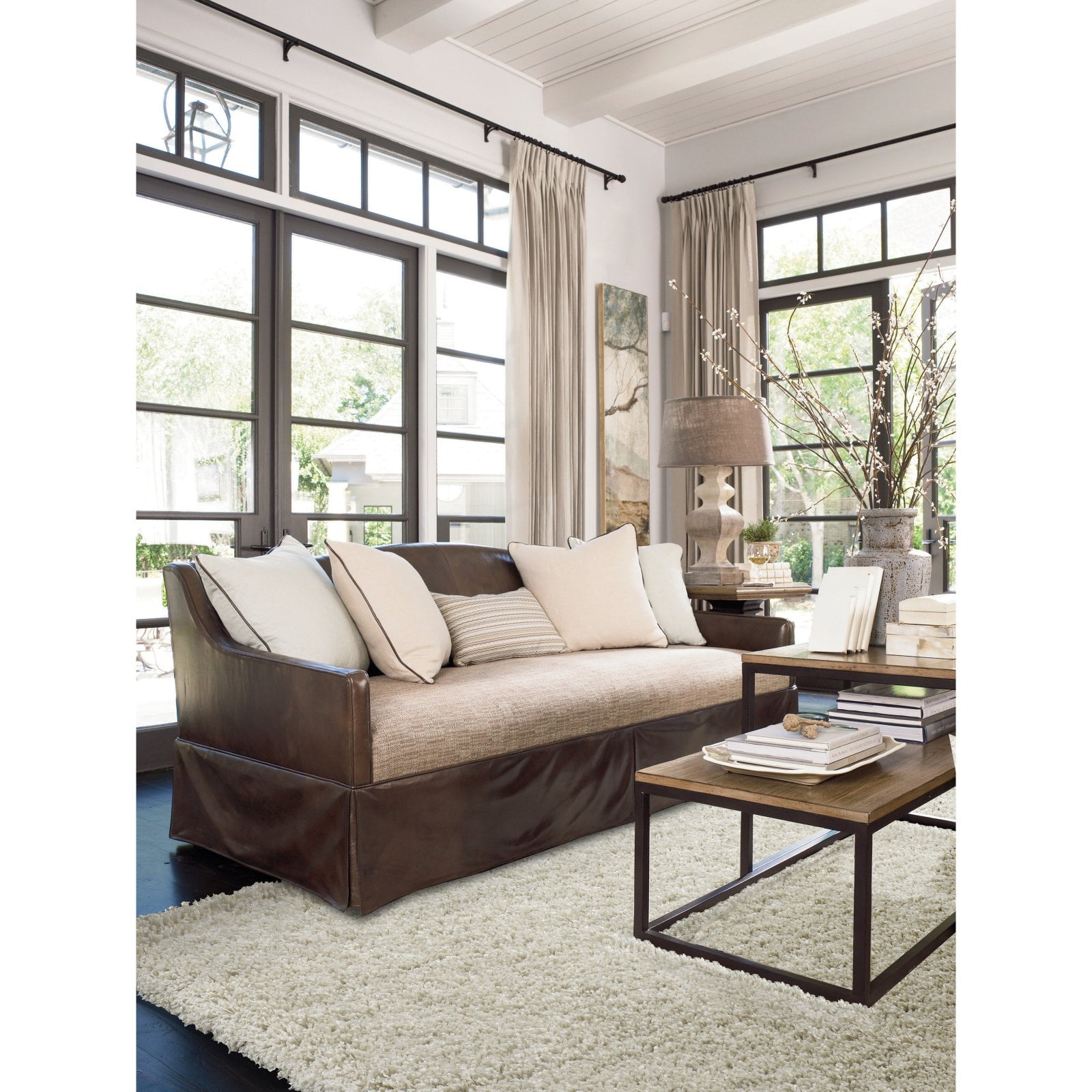 Gertmenian Ultimate Shag Solid Color Oatmeal Indoor Area Rug, 5x8