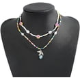 thumbnail image 3 of Collier Perlé à Plusieurs Couches Fait à la Main Boho Perles Colorées Collier Ras-du-Cou Perles de Pierre Acier Inoxydable Bijoux Bohèmes Accessoires de Cou Vacances pour Filles Femmes, 3 of 7