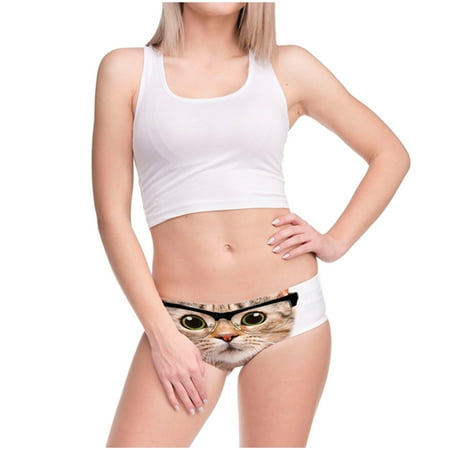 

Oalirro Sexy Underwear for Women Ladies Fashion Cute Funny Animal Ear Pattern Breathable Panties Low Waist Sexy Briefs Discount Deals Savings Clearance Under 10