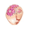 thumbnail image 2 of 5.24 Carat (Ctw) Lab-Created Pink and White Sapphire Flower Band Ring in Rose Plated Sterling Silver, 2 of 5