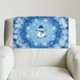 thumbnail image 5 of SCRAWLGOD Christmas Snowman Snowflake Print Blue White Recliner Headrest Protector, 2 Pcs Anti-Slip Waterproof Head Rest Cover, PU Leather Recliner Headrest Cover for Sofa,Office Chair 17x27 in, 5 of 7