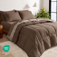 thumbnail image 3 of Bare Home 5-Piece Reversible Bed-in-a-Bag - Premium 1800 Collection - Queen, Cocoa/Taupe Comforter with Cocoa Sheet Set, 3 of 10