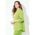 thumbnail image 3 of Catherines Women's Plus Size Anywear Pucker Cotton Buttonfront Roll Tab Shirt, 3 of 5