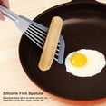 thumbnail image 3 of Silicone Stainless Steel Slot Fish Spatula Nonstick Coating Turner for Frying Beefsteak Egg Kitchen Cooking, 3 of 7