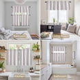 thumbnail image 6 of Pink Grey Stripes Kitchen Curtains Sets for Windows 24 Inch Length, Simple Striped Lines Minimalist Modern Rod Pocket Window Treatments Tier Curtains and Valances Set for Bedroom/Bathroom, 6 of 8
