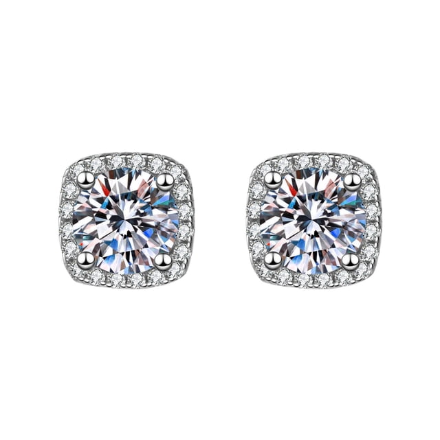 CREATITOY 1 Ensemble Boucle d'Oreille 1-Carat Diamant Simulé - Design Micro-Incrusté, Bijou de Luxe Cadeau pour Femmes