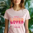 thumbnail image 5 of One Loved Nurse T-Shirt for Women, Retro Gradient Graphic Tee, Dark Heather, Size L, 5 of 6