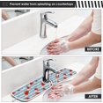 thumbnail image 5 of Summer Watermelon Watercolor Sink Splash Guard for Faucet 2 Packs Faucet Absorbent Mats, Blue White Stripes Faucet Handle Drip Catcher Quickly Drying Mat for Kitchen Counter Bathroom, 30"x5.5", 5 of 7