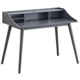thumbnail image 2 of Slim Tapered Legs Grey Writing Desk | Meets Daily Office Needs with Organizer Hutch | Adds Elegance to Your Room, 2 of 2