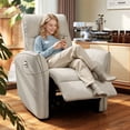 thumbnail image 2 of HOMCOM Fauteuil Inclinable Électrique, Fauteuil Inclinable Rembourré avec Ports USB, Beige, 2 of 10