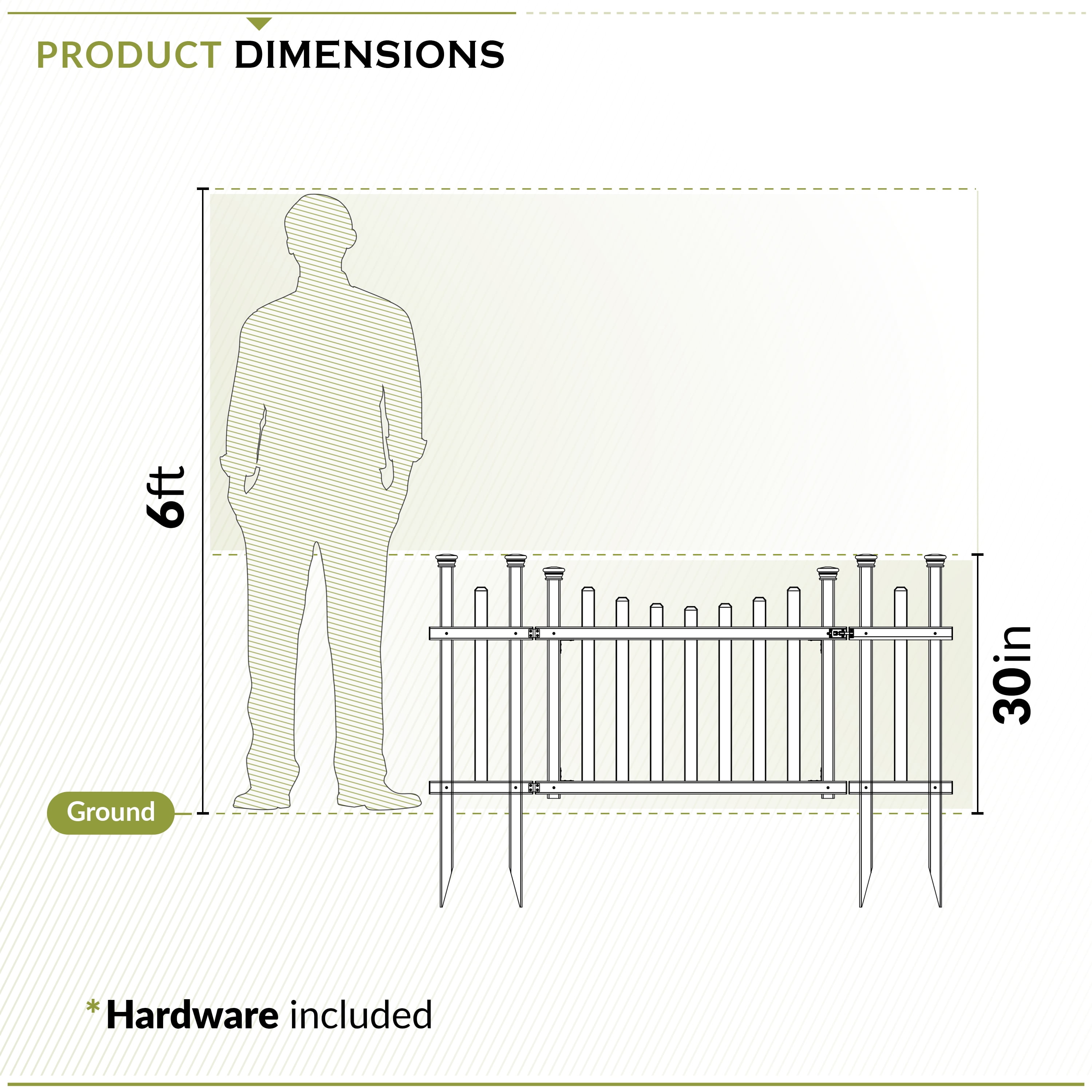 Zippity Outdoor Products Washington Vinyl No-Dig Gate Kit w/ Fence Wings (30in H x 60 1/2in W)