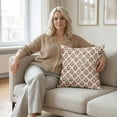 thumbnail image 4 of Linen Pillow Covers 18x18 Inches - Rust Red Terracotta Floral Block Print Throw Pillow Cover for Couch Sofa Decor (1 Pc), 4 of 4