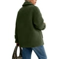 thumbnail image 5 of Zedker Women's Plus Size Fleece Jacket Women Cozy Warm Bed Jackets Fuzzy Button Up Sleepwear Long Sleeve Winter Coat Green S, 5 of 7