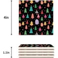 thumbnail image 3 of FMSHPON Merry Christmas Decor Xmas Tree Set of 6 Coaster for Drinks, Absorbent Ceramic Stone Coasters Cup Mat with Cork Base for Home Kitchen Room Coffee Table Bar Decor, 3 of 4
