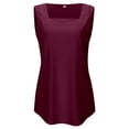 thumbnail image 4 of HUANBAI Women's Square Neck Shirt With Vest Design Cotton Tank Top, 4 of 5